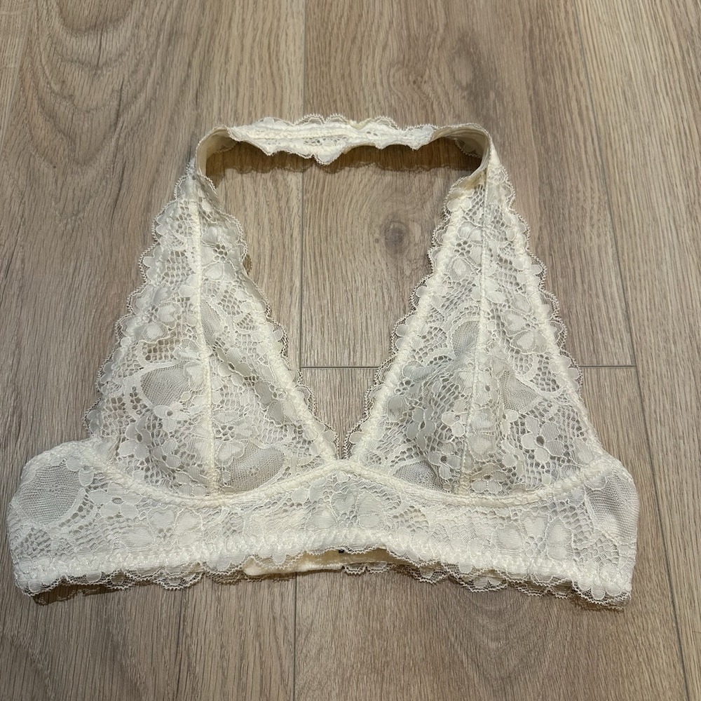 NWOT Intimately Free People Gallon lace White halter bralette size S Fairy Boho